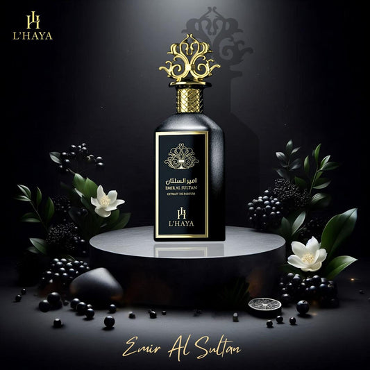 Emir Al Sultan Extrait de Parfum poster - luxury fragrance by L'Haya