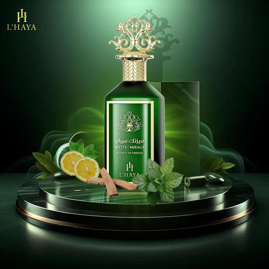 Mystic Mirage Extrait de Parfum poster- luxury fragrance by L'Haya