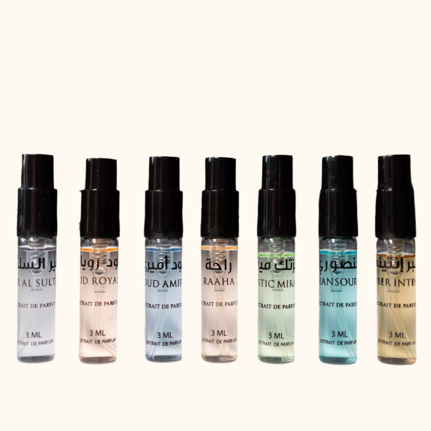 Full Collection Discovery Set Extrait de Parfum bottles - luxury fragrance by L'Haya