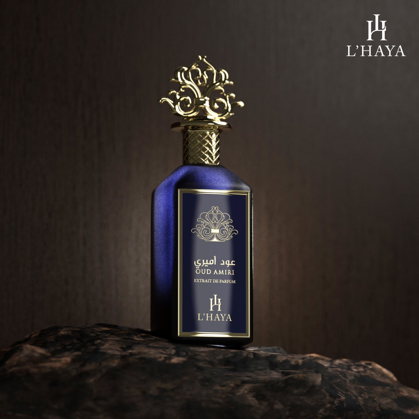 Oud Amiri Extrait de Parfum poster - luxury fragrance by L'Haya