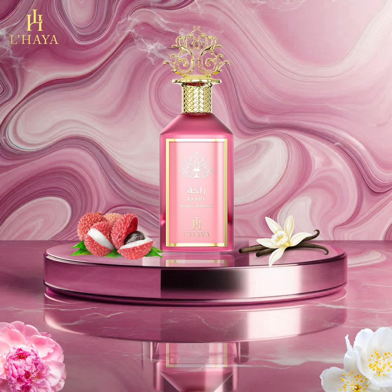 Raaha Extrait de Parfum poster  - luxury fragrance by L'Haya