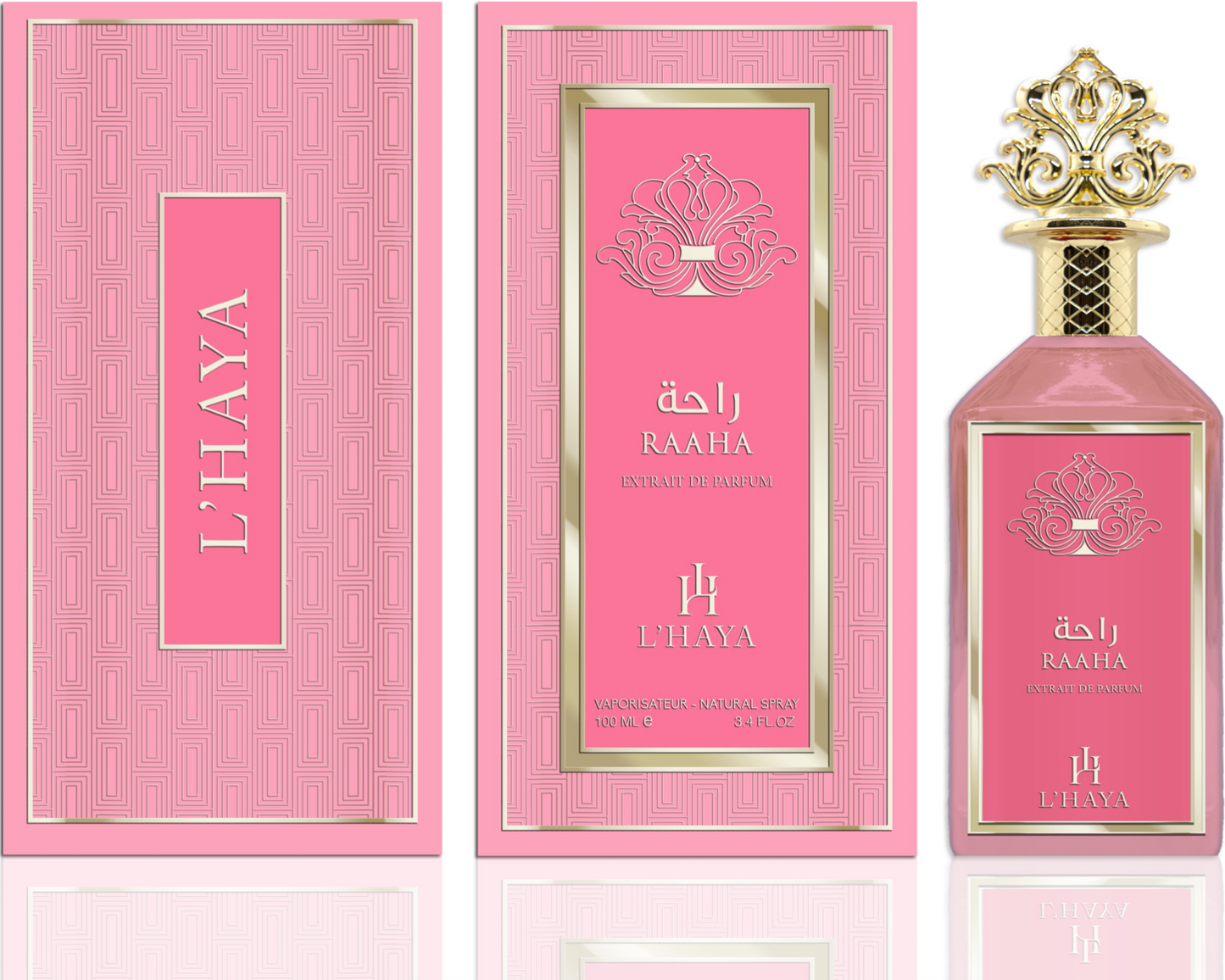 Raaha Extrait de Parfum packaging - luxury fragrance by L'Haya