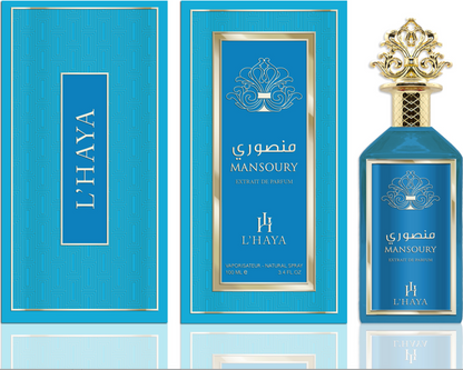 Mansoury Extrait de Parfum packaging - luxury fragrance by L'Haya