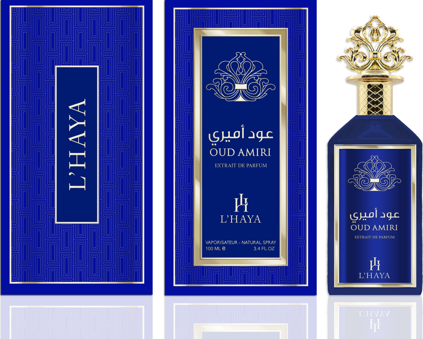 Oud Amiri Extrait de Parfum packaging - luxury fragrance by L'Haya