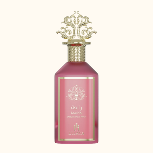 Raaha Extrait de Parfum bottle - luxury fragrance by L'Haya